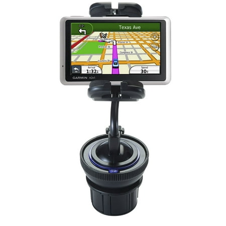 Unique Auto Cupholder and Suction Windshield Dual Purpose Mounting System for Garmin Nuvi 1310 - Flexible Holder System Includes Two Mount Options