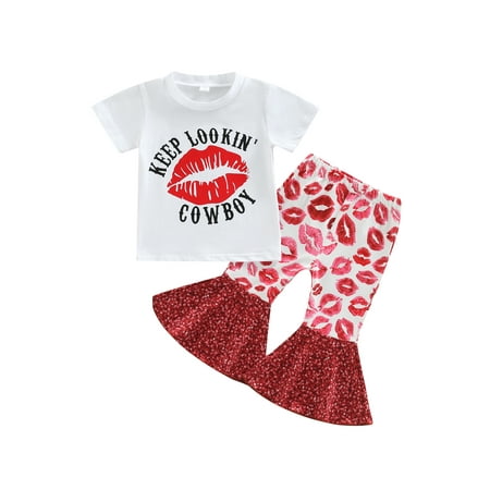 Ma&Baby Toddler Baby Girls Valentine s Day Outfit Short Sleeve T-shirt Tops Bell Bottom Pants Clothes Set
Ma&Baby Toddler Baby Girls Valentine s Day Outfit Short Sleeve T-shirt Tops Bell Bottom Pants Clothes Set