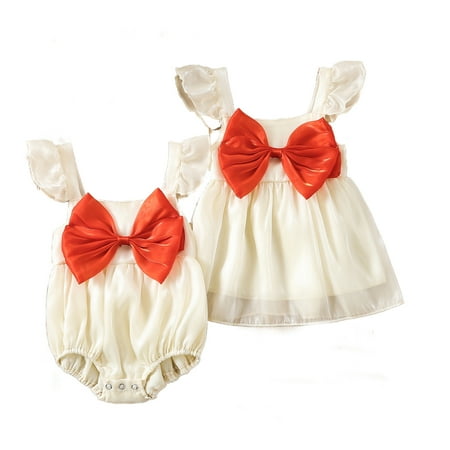 Baby Girl Summer Outfit Shiny Flying Sleeves Big Red Bow Decor Princess Mesh Tutu Dress Romper For Infant Toddler
Baby Girl Summer Outfit Shiny Flying Sleeves Big Red Bow Decor Princess Mesh Tutu Dress Romper For Infant Toddler
