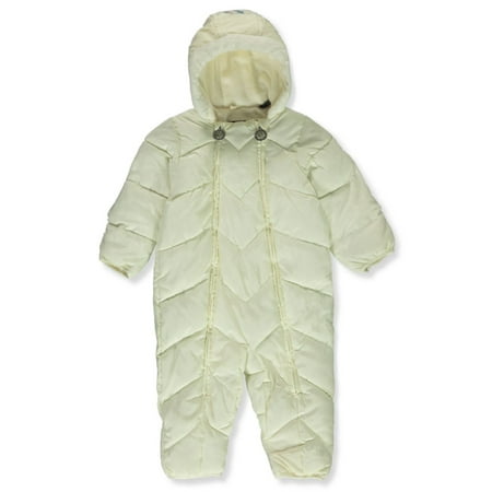 DKNY Baby Girls Quilted Chevron Pram Suit - cream 12 months (Infant)