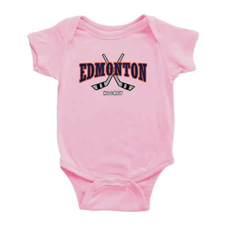 Cute Edmonton Baby Romper Hockey Fan Baby Jersey Clothes (Pink 0-3 Monthes)