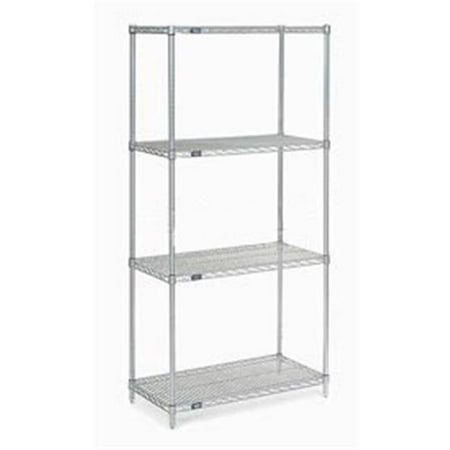 Nexel Stainless Steel Wire Shelving Gray - 48 x 24 x 86 in.