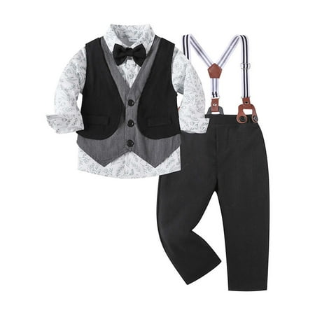Baby Boy Outfits Spring Autumn Long Sleeve Bow Shirt Tops Pants Vest Coat Gentleman Suit Baby Boy Clothes Black 12 Months-18 Months
Baby Boy Outfits Spring Autumn Long Sleeve Bow Shirt Tops Pants Vest Coat Gentleman Suit Baby Boy Clothes Black 12 Months-18 Months