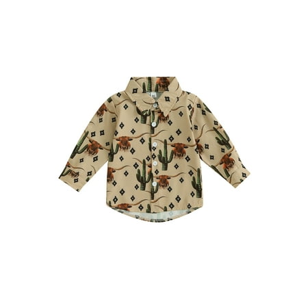 Autumn Toddler Baby Boys Western Shirts Cow Head Print Long Sleeve Turn-Down Collar Button-Down Tops
Autumn Toddler Baby Boys Western Shirts Cow Head Print Long Sleeve Turn-Down Collar Button-Down Tops