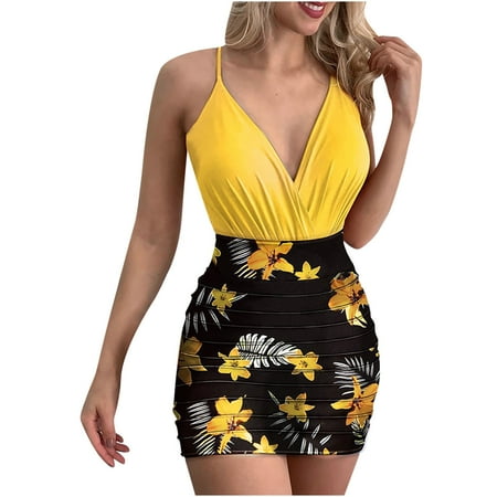 Ziloco Fashion Women Sexy Summer V-Neck Sleeveless Solid Jumpsuit + Froral Print Skirt Set corsets Yellow M
Ziloco Fashion Women Sexy Summer V-Neck Sleeveless Solid Jumpsuit + Froral Print Skirt Set corsets Yellow M