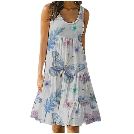 YanHoo Women s Midi Dresses Casual Sleeveless Crew Neck Tank Dress Summer Loose Beach Print Swing Dress with Pockets
YanHoo Women s Midi Dresses Casual Sleeveless Crew Neck Tank Dress Summer Loose Beach Print Swing Dress with Pockets