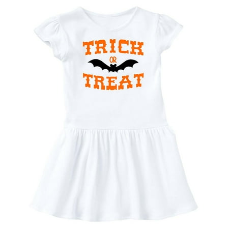 Inktastic Halloween Trick-or-Treat with Black Bat Gift Baby Girl Dress