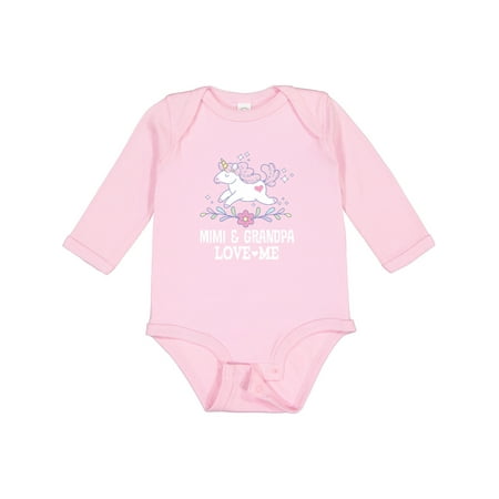 

Inktastic Mimi and Grandpa Love Me Girls Unicorn Grandchild Gift Baby Girl Long Sleeve Bodysuit