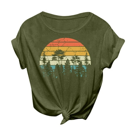 MPWEGNP Women Casual Vintage Sun Print Shirt Camping Print Solid Color Short Sleeve T Shirt Top Xx Shirt Quality Scrub Set
MPWEGNP Women Casual Vintage Sun Print Shirt Camping Print Solid Color Short Sleeve T Shirt Top Xx Shirt Quality Scrub Set