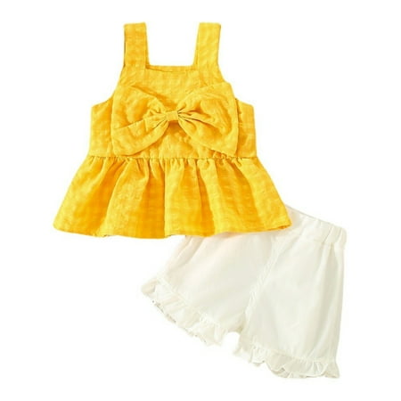 Wallarenear 2Pcs Baby Girl Bow Plaid Sleeveless Tank Tops Elastic Ruffled Shorts Sunsuit
Wallarenear 2Pcs Baby Girl Bow Plaid Sleeveless Tank Tops Elastic Ruffled Shorts Sunsuit