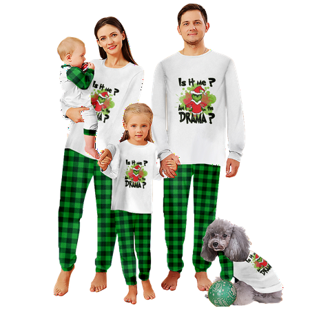 FUNIER Matching Family Christmas Pajamas Cartoon Monster Green Black Buffalo Print Baby-Kids-Adult-Pet Size 2 Pieces Top and Pants Bodysuits Unisex Pajamas Set
FUNIER Matching Family Christmas Pajamas Cartoon Monster Green Black Buffalo Print Baby-Kids-Adult-Pet Size 2 Pieces Top and Pants Bodysuits Unisex Pajamas Set
