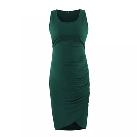 Womens Pregnants Fashion Dress Round Neck Solid Maternity Buttock Dresses Ruched Slim Fit Sleeveless Irregularity Tank Dress
Womens Pregnants Fashion Dress Round Neck Solid Maternity Buttock Dresses Ruched Slim Fit Sleeveless Irregularity Tank Dress