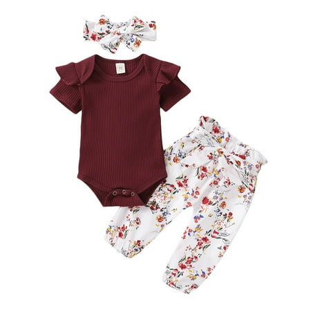 EHTMSAK Newborn Infant Baby Toddler Girl Outfits Clothing Set Short Sleeve Summer Ruffle Bodysuit and Floral Pants Set with Headband Red 0-2Y 70
EHTMSAK Newborn Infant Baby Toddler Girl Outfits Clothing Set Short Sleeve Summer Ruffle Bodysuit and Floral Pants Set with Headband Red 0-2Y 70