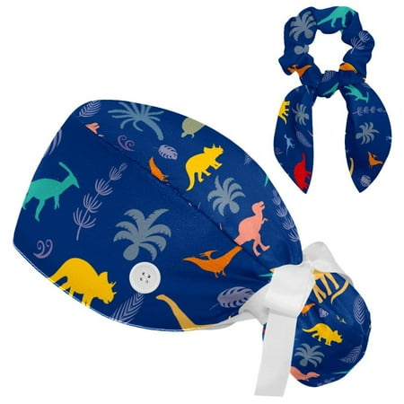 Working Cap with Buttons and Sweatband Scrub Hat Bouffant Caps with Scrunchie Dinosaur Tie Back Hats
Working Cap with Buttons and Sweatband Scrub Hat Bouffant Caps with Scrunchie Dinosaur Tie Back Hats