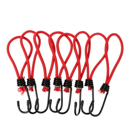 8 Pieces Bungee Hook Tie - Tarpaulin Bungee Stretch Cord Straps Black