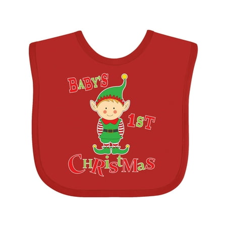 Inktastic Babys First Christmas Elf Outfit Gift Baby Boy or Baby Girl Bib