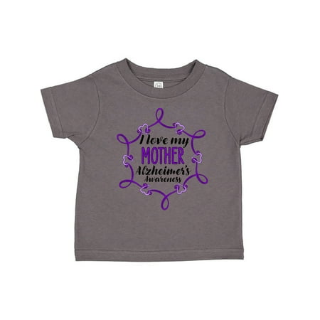 Inktastic I Love My Mother Alzheimer s Awareness with Purple Hearts Gift Toddler Boy or Toddler Girl T-Shirt
