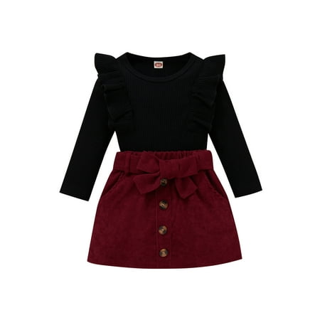 BrilliantMe Kids Baby Girls 2pcs Outfits Set Solid Color Lace Long Sleeve Tops Button Short Skirt with Belt 2-3 Years
BrilliantMe Kids Baby Girls 2pcs Outfits Set Solid Color Lace Long Sleeve Tops Button Short Skirt with Belt 2-3 Years