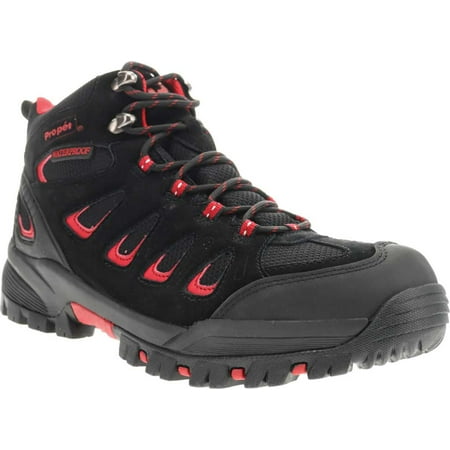 Men s Propet Ridge Walker Hikers Waterproof Boot Black/Red
