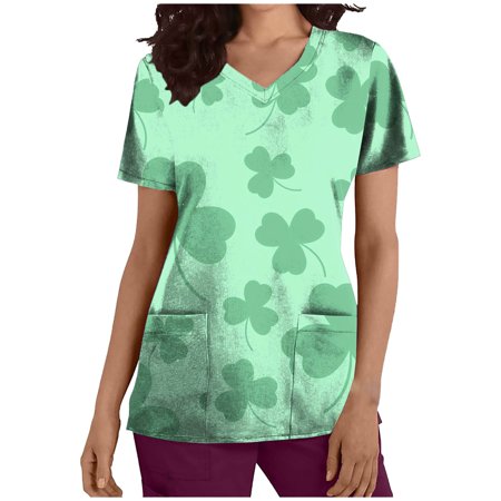 SMihono Save Big St. Patrick s Day Graphic Lucky Clover Print Tunic Scrub Tops for Women Fashion Ladies Working Uniform Short Sleeve Pocket Slim Fit Casual Sexy V Neck Female Leisure Blue 6
SMihono Save Big St. Patrick s Day Graphic Lucky Clover Print Tunic Scrub Tops for Women Fashion Ladies Working Uniform Short Sleeve Pocket Slim Fit Casual Sexy V Neck Female Leisure Blue 6