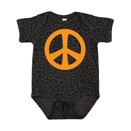 Inktastic Peace Sign Symbol Orange Gift Baby Boy or Baby Girl Bodysuit