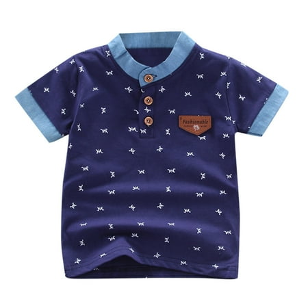 Little Girl Boy Print Short Sleeve Summer Letter Gentleman Button Shirt Tops Tee Size 120 Blue
Little Girl Boy Print Short Sleeve Summer Letter Gentleman Button Shirt Tops Tee Size 120 Blue