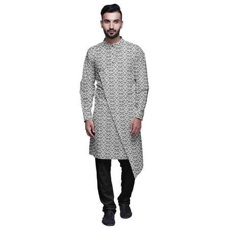 Atasi Party Wear Kurta Pajama For Men Mandarin Collar Ethnic Printed Kurta Set
