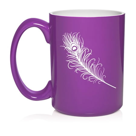 Peacock Feather Ceramic Coffee Mug Tea Cup Gift for Her Him Friend Coworker Wife Husband (15oz Purple)
Peacock Feather Ceramic Coffee Mug Tea Cup Gift for Her Him Friend Coworker Wife Husband (15oz Purple)