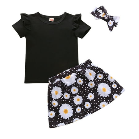 TAIAOJING Baby Girl Clothes Ruffle Solid Tops+ Floral Daisy Short Skirt+Hairband Sets Fall Outfits 18-24 Months
TAIAOJING Baby Girl Clothes Ruffle Solid Tops+ Floral Daisy Short Skirt+Hairband Sets Fall Outfits 18-24 Months