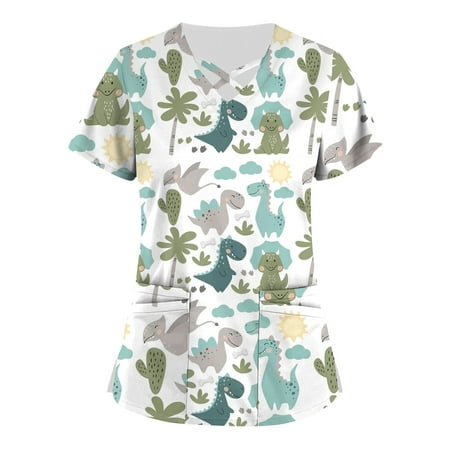 SHUDAGENG Womens Tops Plus Size Cute Printed Scrub Working Uniform Tops for Womens Cross V Neck Short Sleeve Fun T-shirtss Workwear Tee with Pockets Green L
SHUDAGENG Womens Tops Plus Size Cute Printed Scrub Working Uniform Tops for Womens Cross V Neck Short Sleeve Fun T-shirtss Workwear Tee with Pockets Green L