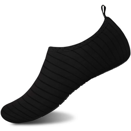 Womens and Mens Water Shoes Quick-Dry for Beach Swim Surf Macaron Black (38-39)