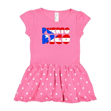Inktastic Puerto Rico Flag in Text Gift Toddler Girl Dress