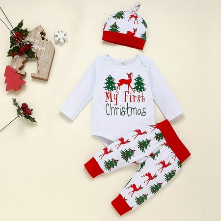 Leutsin Newborn Infant Baby Boy Girl Christmas Deer Letter Cartoon Top+Pants+Hat Outfits
Leutsin Newborn Infant Baby Boy Girl Christmas Deer Letter Cartoon Top+Pants+Hat Outfits