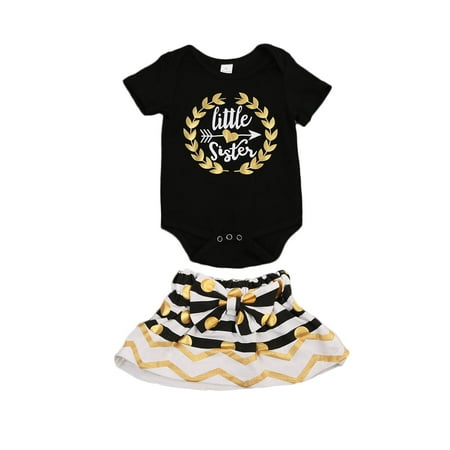 Cute Baby Girl Little Sister Romper Dress Kid Big Sister T Shirt Dresses Outfits