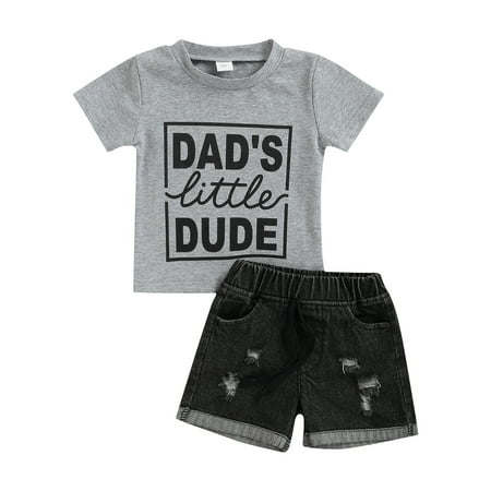 Musuos Baby Boys Two-piece Pants Suit Grey Letters Print Round Neck T-shirt and Ripped Jeans 3-24 Months
Musuos Baby Boys Two-piece Pants Suit Grey Letters Print Round Neck T-shirt and Ripped Jeans 3-24 Months