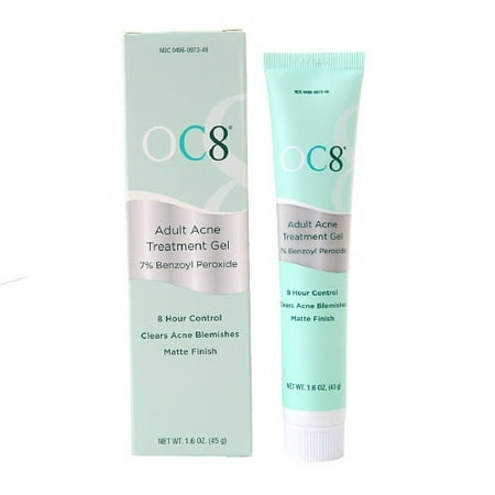 Oc8 Oc Eight Adult Acne Treatment Gel, 7% Benzyl Peroxide - 45 Grams, 6 Pack
