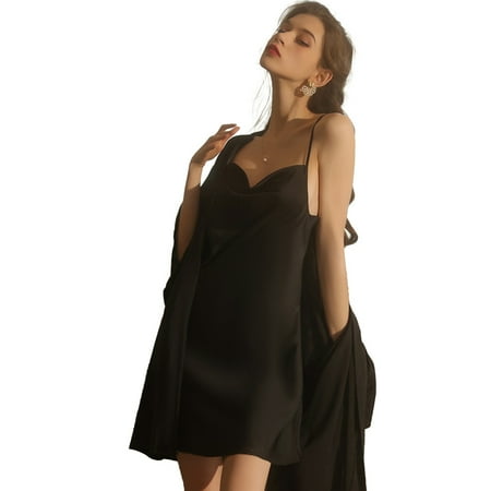 Sleepwear Women s Satin Nightgown with Robes Set 2 Piece Cami Nightwear
Sleepwear Women s Satin Nightgown with Robes Set 2 Piece Cami Nightwear