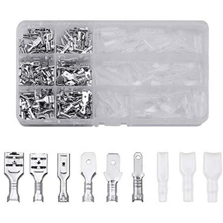 Blade Receptacles 270 Pieces Cable Connector Set Male and Female Blade Connector Tin Plated Brass Cable Lugs PVC Insulation Sleeve for DIY Electric Motorcycle Vehicle Boat (2.8mm 4.8mm 6.3mm)
Blade Receptacles 270 Pieces Cable Connector Set Male and Female Blade Connector Tin Plated Brass Cable Lugs PVC Insulation Sleeve for DIY Electric Motorcycle Vehicle Boat (2.8mm 4.8mm 6.3mm)