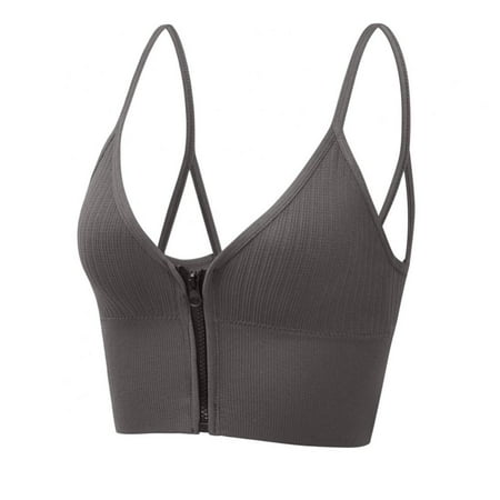 Women s Zip Front Push Up Bra Ribbed Crop Top Workout Yoga Sports Bra With Removable Pads
Women s Zip Front Push Up Bra Ribbed Crop Top Workout Yoga Sports Bra With Removable Pads