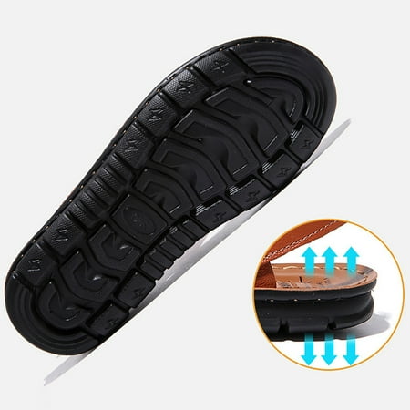 Cathalem Male Summer Comfort Middle Aged Slippers Sandals Dual Use Shoes Mens Sandals Thongs Black 10