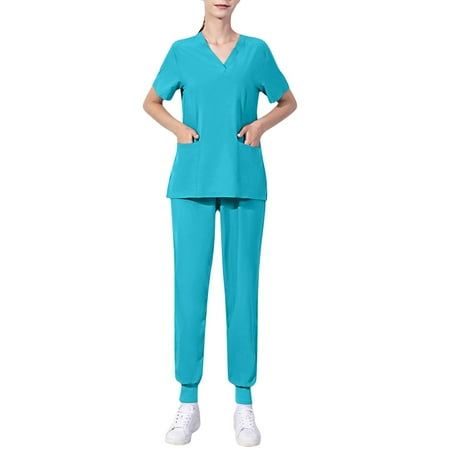 TAIAOJING Athletic Scrub Set for Women Modern V-Neck Scrub Top & Yoga Jogger Scrub Pants
TAIAOJING Athletic Scrub Set for Women Modern V-Neck Scrub Top & Yoga Jogger Scrub Pants
