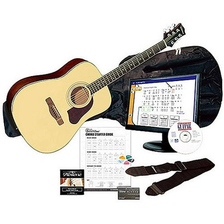 Silvertone SD3000 Natural Complete Acoustic Guitar Package with Instructional Software, Tuner, Gig Bag and