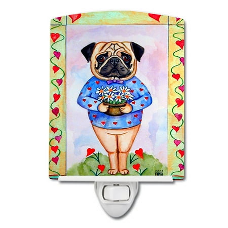 Caroline s Treasures 7132CNL Pug Valentine s Hearts Ceramic Night Light 6x4x3 multicolor 
Caroline s Treasures 7132CNL Pug Valentine s Hearts Ceramic Night Light 6x4x3 multicolor