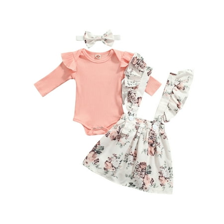 BeQeuewll Newborn Baby Girls Long Sleeve Ribbed Romper Top Ruffle Suspender Skirt Headband
BeQeuewll Newborn Baby Girls Long Sleeve Ribbed Romper Top Ruffle Suspender Skirt Headband