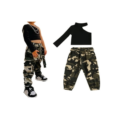 Kids Girls Camouflage Trousers Suit Oblique Single Shoulder Long-Sleeved Black Pullover Top Casual Sports Pants 2-7 Years
Kids Girls Camouflage Trousers Suit Oblique Single Shoulder Long-Sleeved Black Pullover Top Casual Sports Pants 2-7 Years