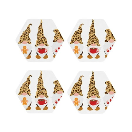 Lukts Christmas Gnomes In Leopard Print Leather Drinks Coasters Set of 4 Suitable or Drinks Furniture Protection and Easy Clean up-Hexagon
Lukts Christmas Gnomes In Leopard Print Leather Drinks Coasters Set of 4 Suitable or Drinks Furniture Protection and Easy Clean up-Hexagon