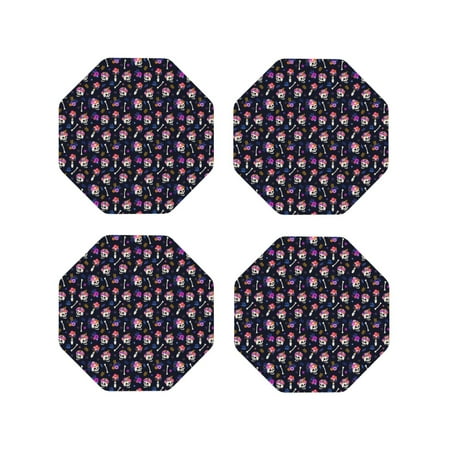 Fuzoiu Skulls In Floral Print Leather Coasters Set Drink Coasters Set of 4 for Tabletop Protection Durable PVC Coasters Home Décor and Housewarming Gift-Octagon
Fuzoiu Skulls In Floral Print Leather Coasters Set Drink Coasters Set of 4 for Tabletop Protection Durable PVC Coasters Home Décor and Housewarming Gift-Octagon