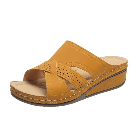 Awdenio Summer Slippers for Women Wedge Heel Flat Open Toe Sandals Vintage Cutout Ladies Slippers
Awdenio Summer Slippers for Women Wedge Heel Flat Open Toe Sandals Vintage Cutout Ladies Slippers