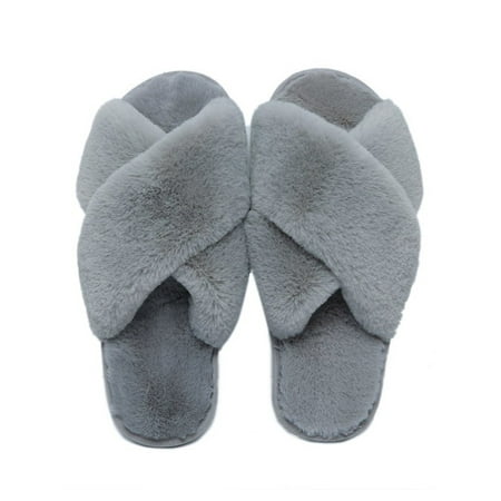 SIMANLAN House Slippers Womens Fuzzy Plush Home Fluffy Furry Open Toe House Shoes Indoor Outdoor Slides Ladies Grey 9.5-10
SIMANLAN House Slippers Womens Fuzzy Plush Home Fluffy Furry Open Toe House Shoes Indoor Outdoor Slides Ladies Grey 9.5-10