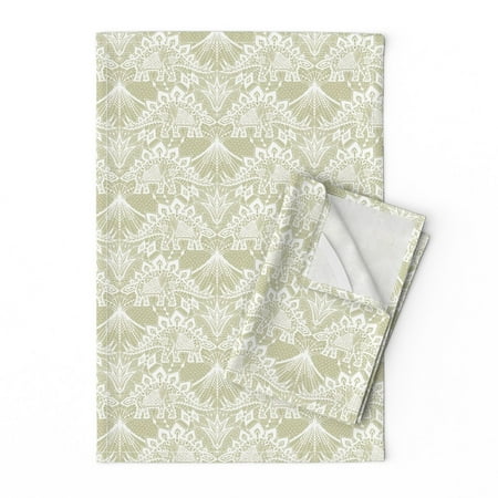 Printed Tea Towel Linen Cotton Canvas - Stegosaurus Lace White Gold Ornament Print Pale Green Print Decorative Kitchen Towel by Spoonflower
Printed Tea Towel Linen Cotton Canvas - Stegosaurus Lace White Gold Ornament Print Pale Green Print Decorative Kitchen Towel by Spoonflower